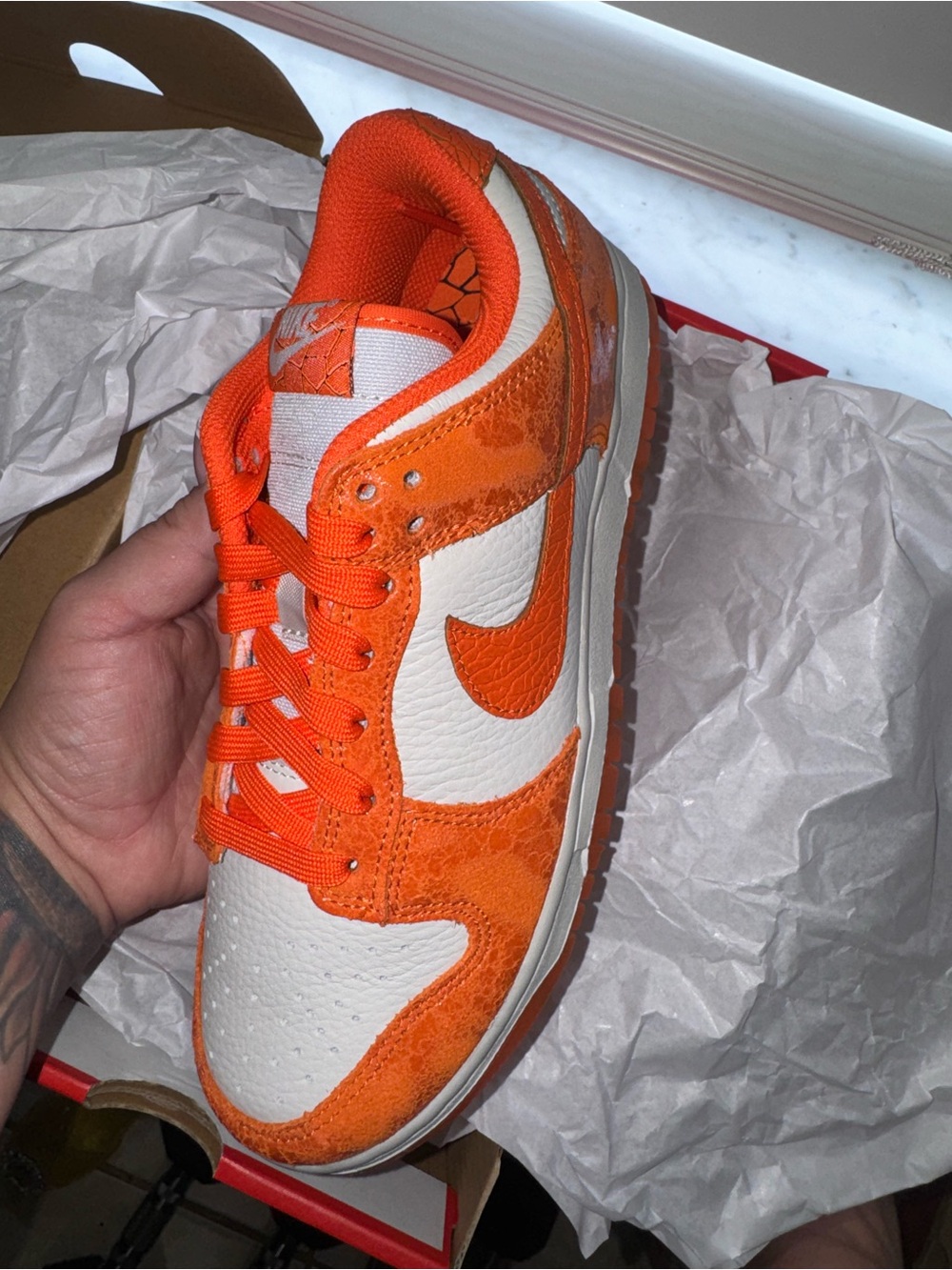 Nike Orange & White Dunk-Inspired Low Top